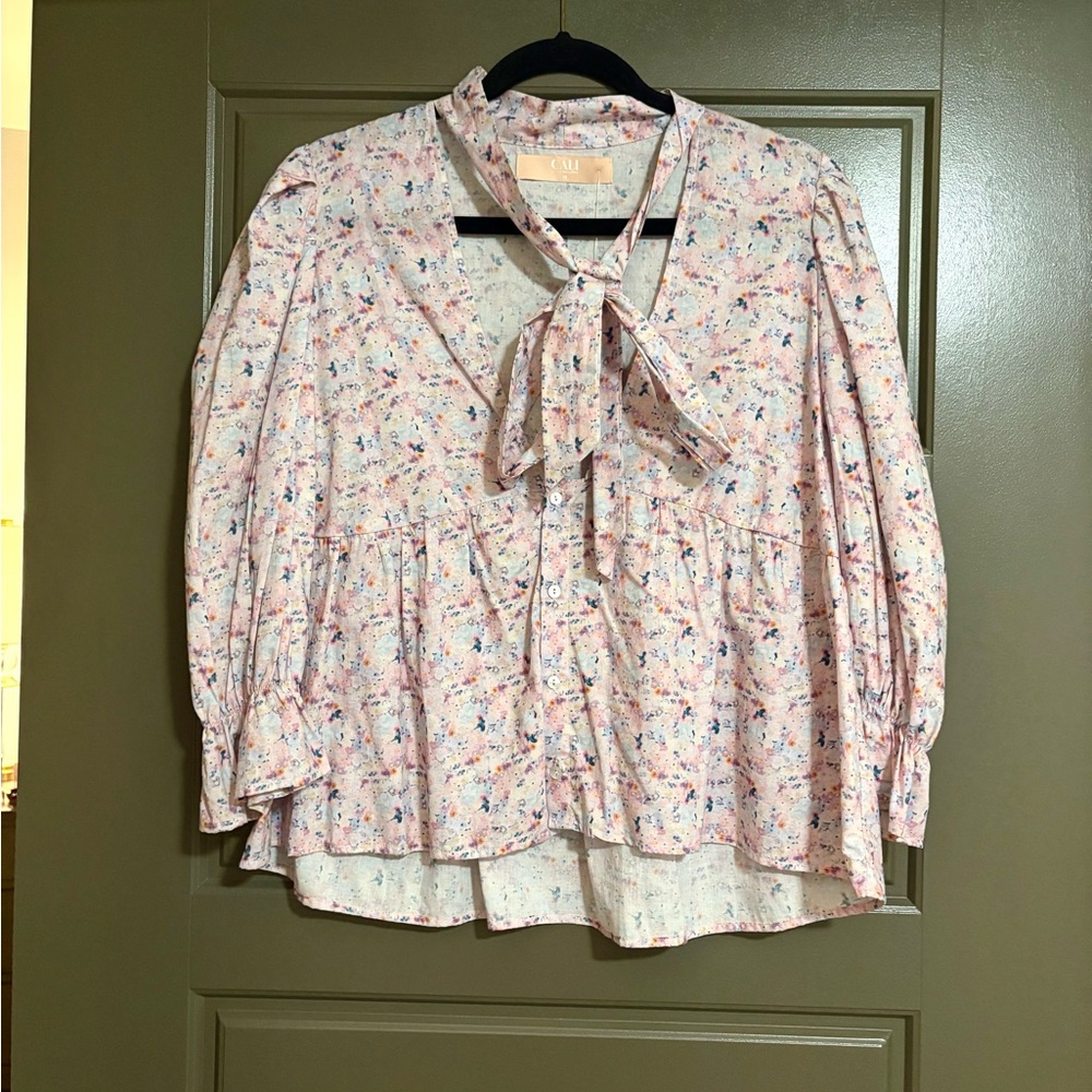 Cali by Cali Dreaming Poplin Floral Top